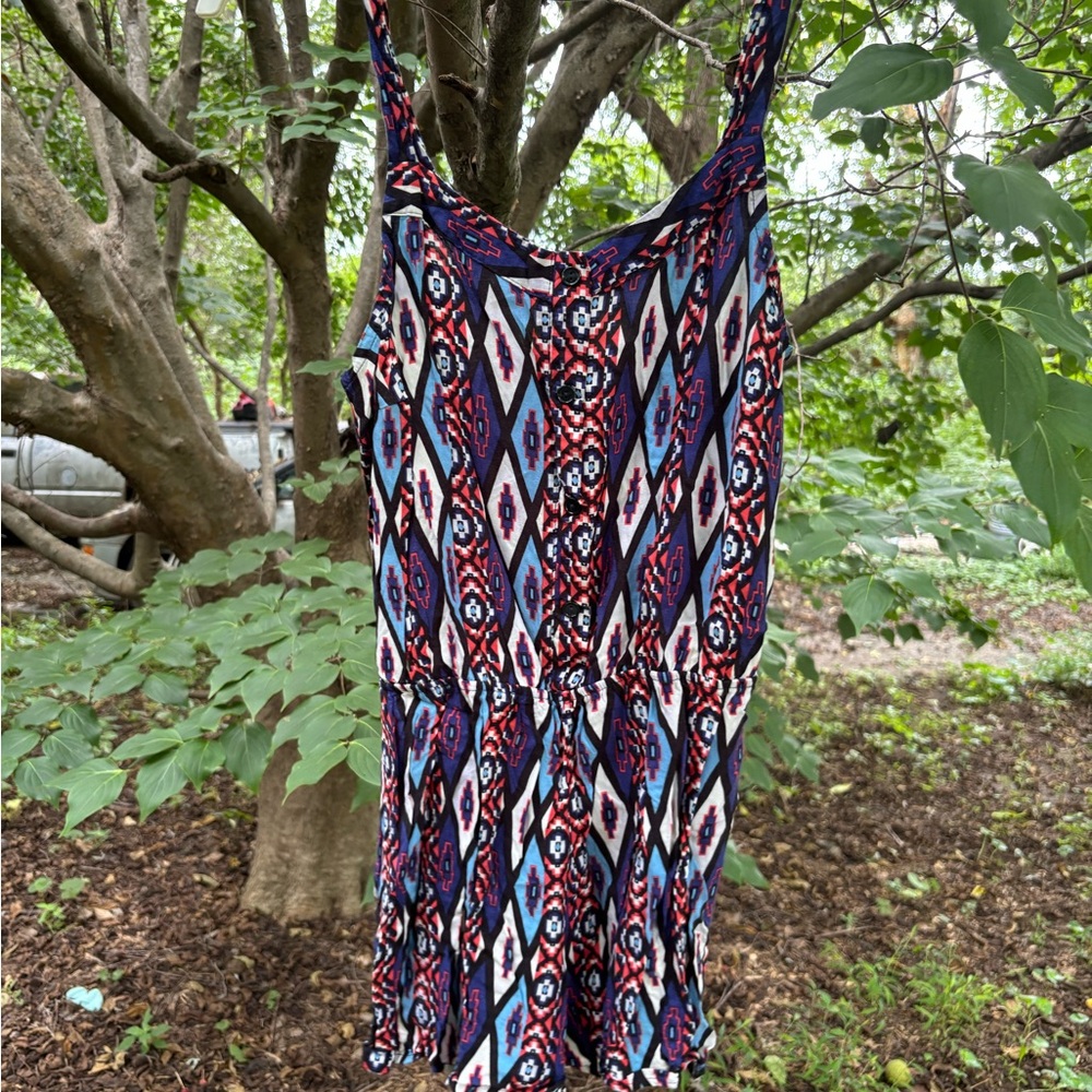 Forever 21 Multicolor Geometric Pattern Top
